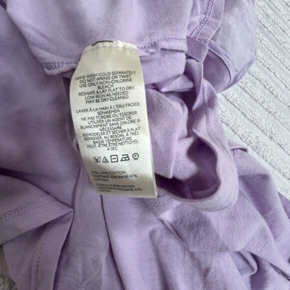 We The Free Womens Lavender Cotton Short Sleeve Oversized Top Blouse Medium NWOT - Picture 4 of 8